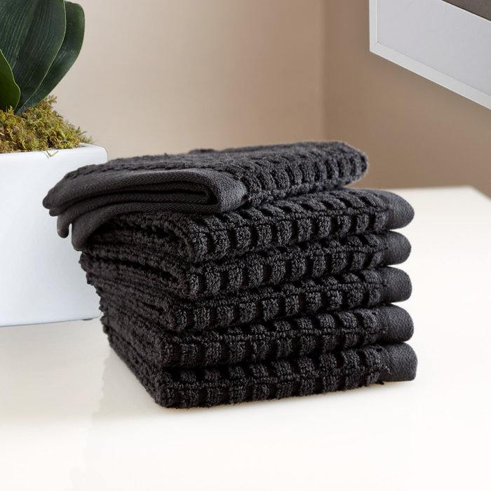 DKNY Quick Dry 6 Piece 100 Cotton Washcloth Towel Set & Reviews